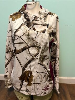 Realtree White and Brown Camo Asymmetrical Zip Hoodie